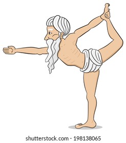 vector illustration of a yogi who practices yoga