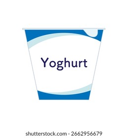 Ilustração vetorial de iogurte em uma xícara.Material de fundo transparente.Série de tempero.