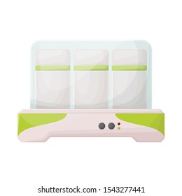 Vector illustration of yogurt and machine symbol. Web element of yogurt and appliance stock vector illustration.