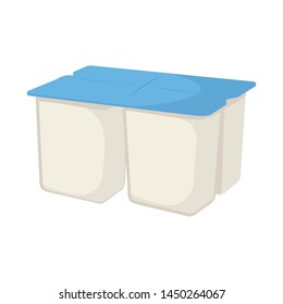 Vector illustration of yogurt and package symbol. Collection of yogurt and snack stock symbol for web.