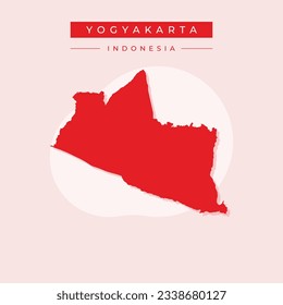 Vector de ilustración vectorial del mapa de Yogyakarta en Indonesia