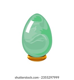 Vector illustration, yoni eggs, Korean jade resembling eggs for the therapy of female intimate organs, isolated on a white background.