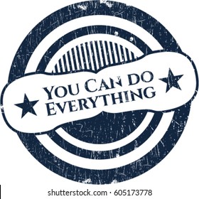 Vector illustration of You Can do Everything rubber seal

