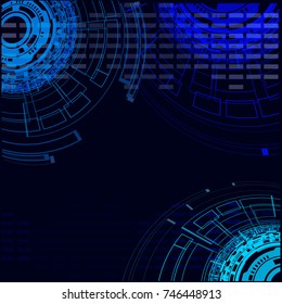 vector illustration you can use it as template for background for your text. Blue cyberspace. Game elements. Techno eyes.