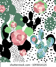 Vector illustration for you design card, poster, web design, textile print and any other design. Hand drawing illustration cactus.