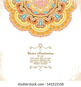  Vector illustration for you design. Mandala. Indian lace ornament.