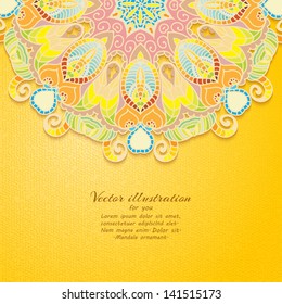  Vector illustration for you design. Mandala. Indian lace ornament.