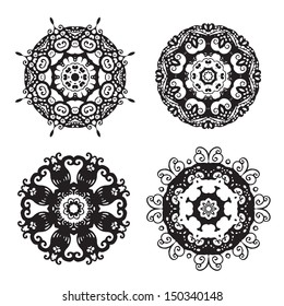 Vector illustration for you design. Mandala. Indian lace ornament. set