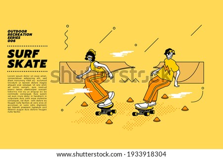Similar – Image, Stock Photo Surfskating Skateboarding