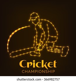 Vector illustration of a Young batsman in playing action .