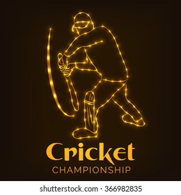 Vector illustration of a Young batsman in playing action .
