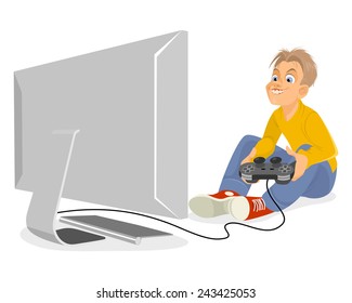 Kids Playing Computer Games Stock Vectors, Images & Vector Art ...