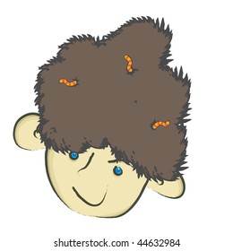 vector illustration of a young boy's head
