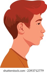 Vector illustration of a young boy's side profile face, capturing the innocence and charm in precise lines and contours, ideal for diverse design projects and digital art compositions.