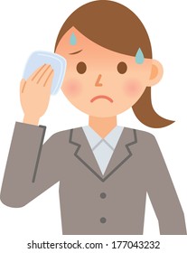 A vector illustration of young business woman