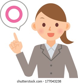A vector illustration of young business woman