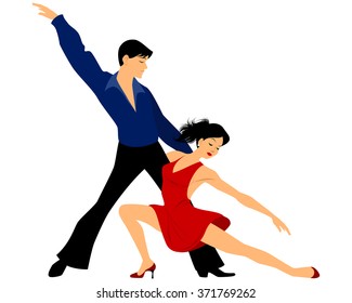 Vector illustration of a young couple dancing