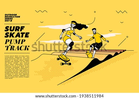 Similar – Image, Stock Photo Surfskating Skateboarding