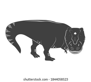 Vector illustration of a young and cute Tyrannosaurs Rex. T rex Dino. Cute cartoon dinosaur isolated on white background.