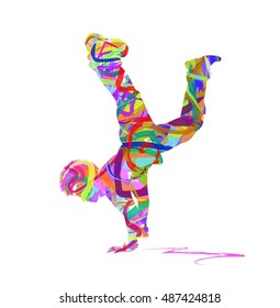 vector illustration of young dancing