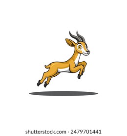 Vector illustration of a young deer jumping.