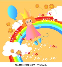 Vector illustration of a young fairy.