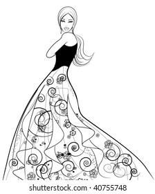 Ilustración vectorial del modelo de moda joven