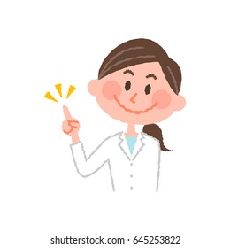 vector illustration of a young female pharmacist