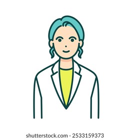 Vector illustration of a young female teacher.