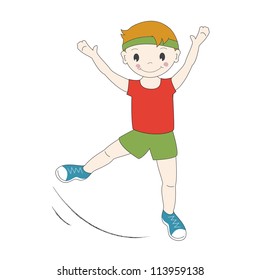 Vector illustration of a young gymnast