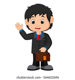 vector illustration of young man in business suit