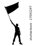 vector illustration of a young man holding a flag