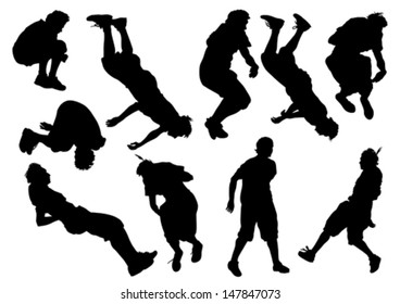 Vector illustration of a young man in a jump. Property release is attached to the file