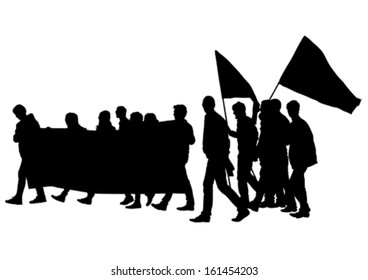 Vector illustration of a young man with a megaphone. Property release is attached to the file