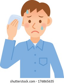 A vector illustration of a young man posing