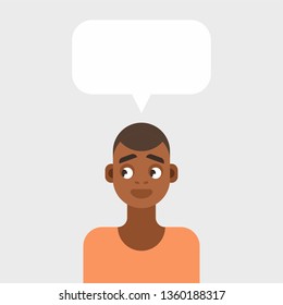 Vector illustration of a young man thinking emotion
