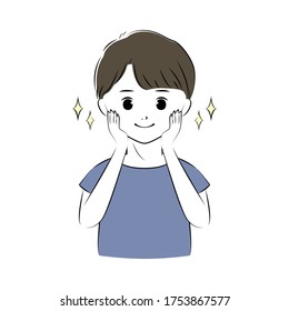 頬に触れる青年のベクターイラスト 人間のスキンケア画像 のベクター画像素材 ロイヤリティフリー Shutterstock 頬に触れる青年のベクターイラスト 人間のスキンケア画像 のベクター画像素材 ロイヤリティフリー Shutterstock