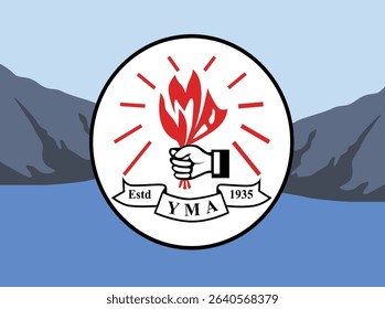 Vector illustration of young mizo association day celebrated in mizoram with yma logo design.