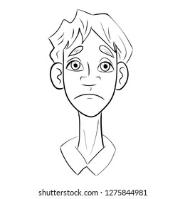 
Vector illustration of a young office worker displeased