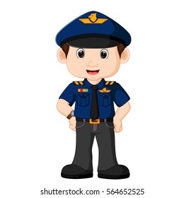 vector illustration of Young policeman cartoon