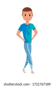 Vector illustration of young smiling men in casual