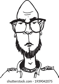 Vektorgrafik eines jungen stylischen Mannes in Brillen