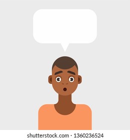 Vector illustration of a young surprised man