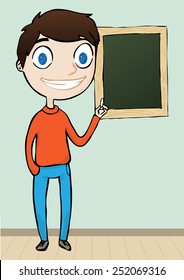 Vector illustration with a young teacher