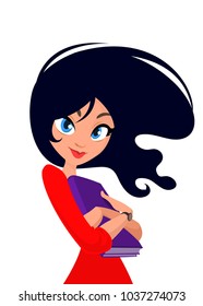 Vector illustration of young woman. Easy-edit layered vector EPS10 file scalable to any size without quality loss. High resolution raster JPG file is included.