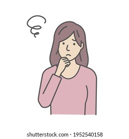 Vector Illustration of young woman in trouble or confused.