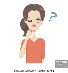 Vector illustration of a young woman who is worried with a confused expression recommended for word-of-mouth advertising