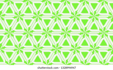 Vector illustration. For your business, presentation, fashion print. Pattern with abstract illusion triangles. Light green color