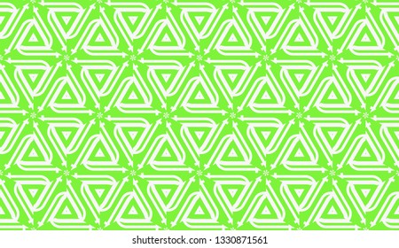 Vector illustration. For your business, presentation, fashion print. Pattern with abstract illusion triangles. Light green color