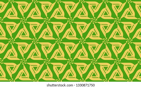 Vector illustration. For your business, presentation, fashion print. Pattern with abstract illusion triangles. Light green color